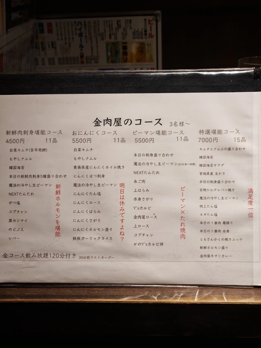 神戸牛焼肉と冷やし生ピーマン 金肉屋 渋谷道玄坂 PARTⅡ メニュー写真 10